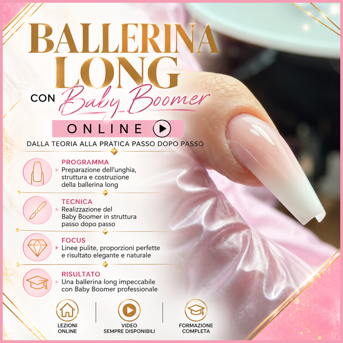 Corso Online Ballerina Long con Baby Boomer, Annalisa Galasso Nail Academy