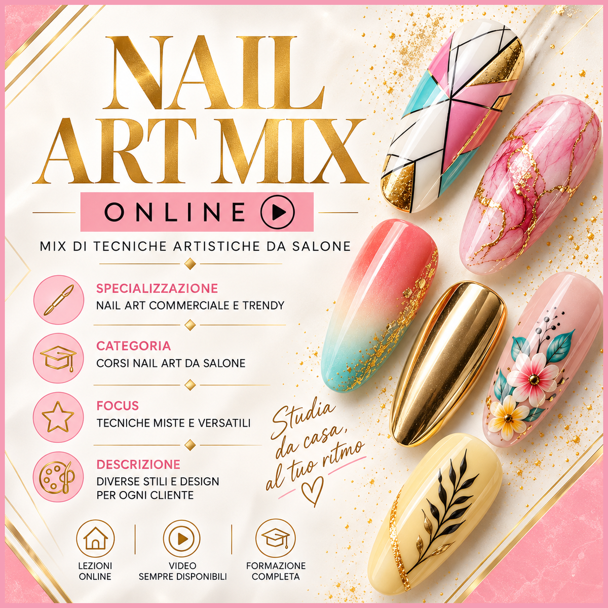 Corso Online Nail Art Mix da Salone, Annalisa Galasso Nail Academy